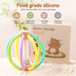 Baby Rattle Toy Wooden Rain Drum With Silicone Baby Sensory Touch Toy Newborn Dental Care Gum Anti-eating Hand Molar Stick Gif