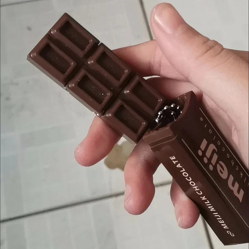 Japanese Simulated Chocolate Fidget Toy Bendable Stress Relief Keychain Creative Gift