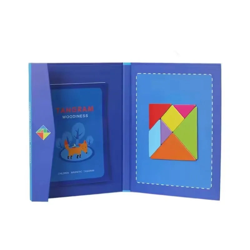 Funy 3D Magnetic Jigsaw Puzzle Tangram Board Geometric Shapes Montessori Educational Toy for Children Kindergarten