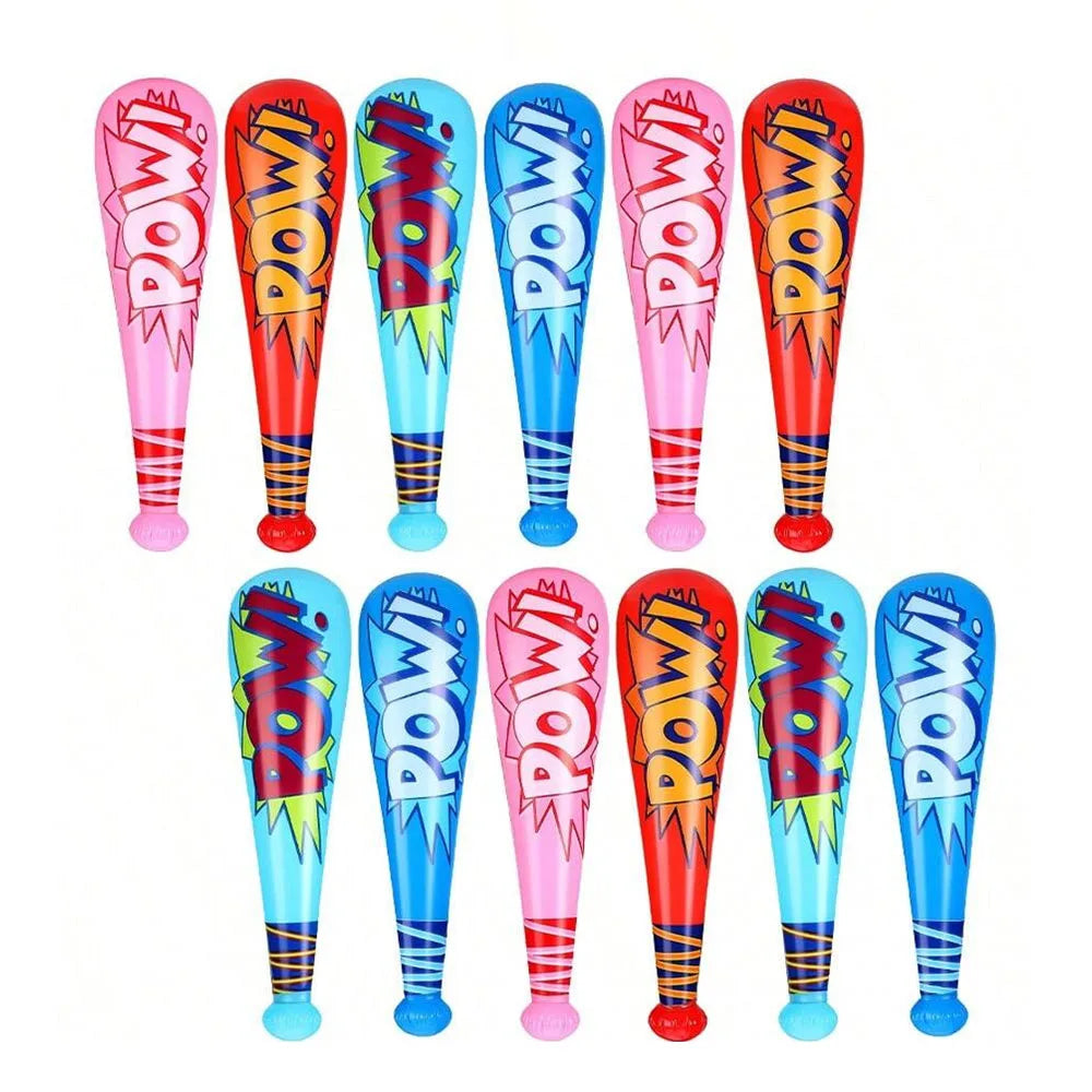 12pcs Inflatable Cartoon Baseball Bat POW Inflatable Stick Party Water Game Toys Gift