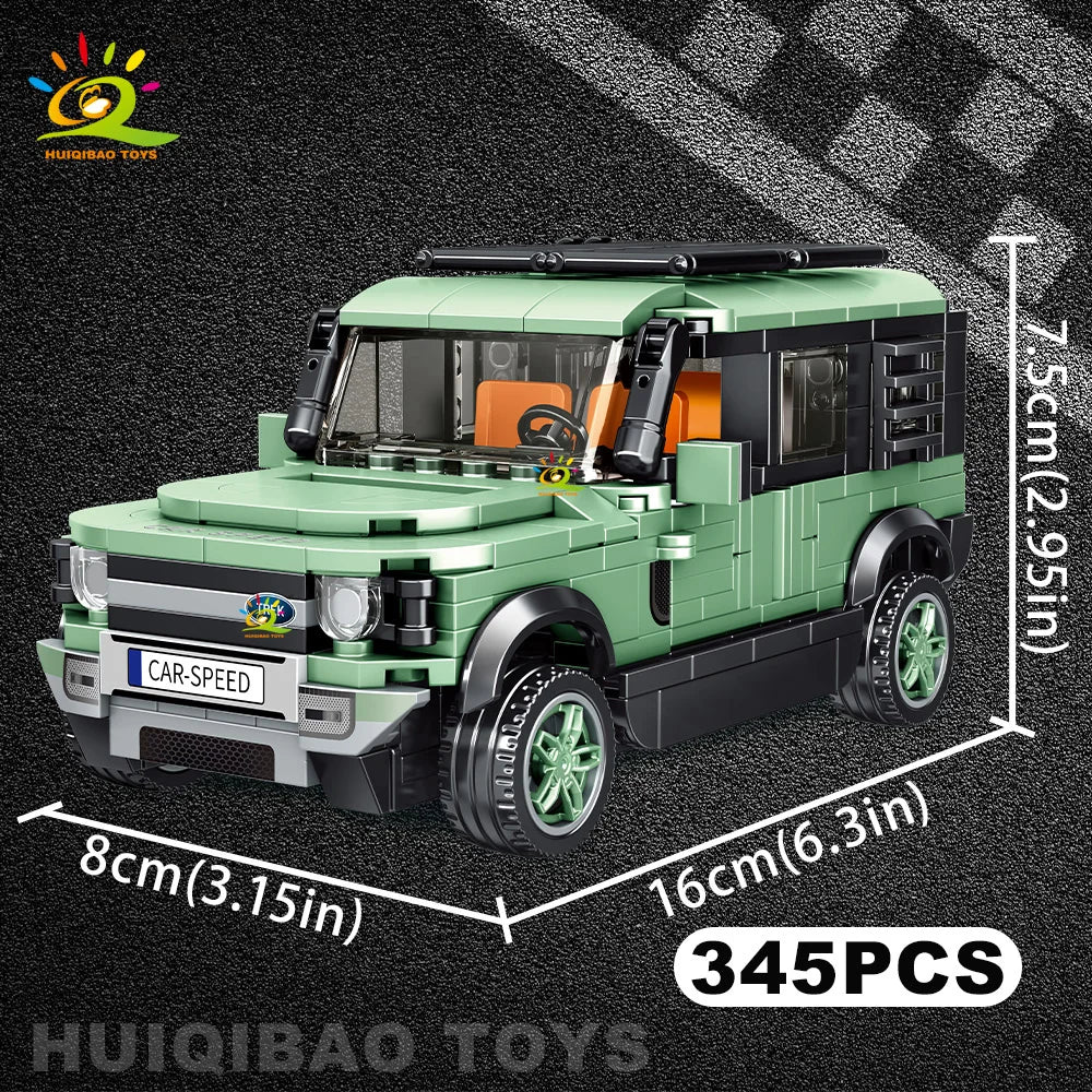 HUIQIBAO Off-road Vehicle Truck Car Building Block Set Boys DIY Speed Car Collectible Adult Model Bricks Educational Toys Gift