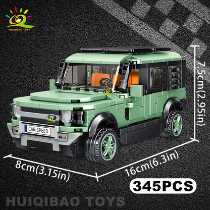 HUIQIBAO Off-road Vehicle Truck Car Building Block Set Boys DIY Speed Car Collectible Adult Model Bricks Educational Toys Gift