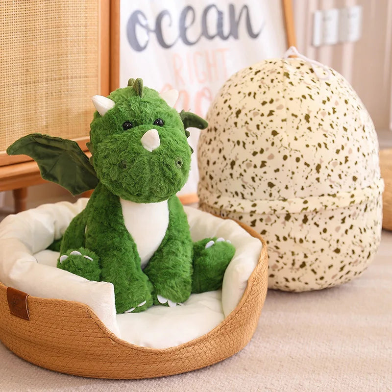 Creative Dinosaur Egg Turn Into Dino Plush Toys Creative Stuffed Cartoon Dragon Doll Pillow Baby Sleeping Cushion for Kids Gifts