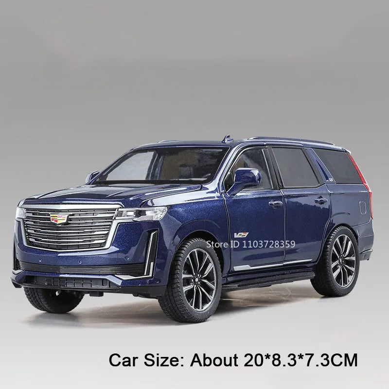 1:24 Escalade Prado Miniature Model Toy Cars Alloy Diecast Sound Light Doors Opened Pull Back Simulation Models for Boys Gifts