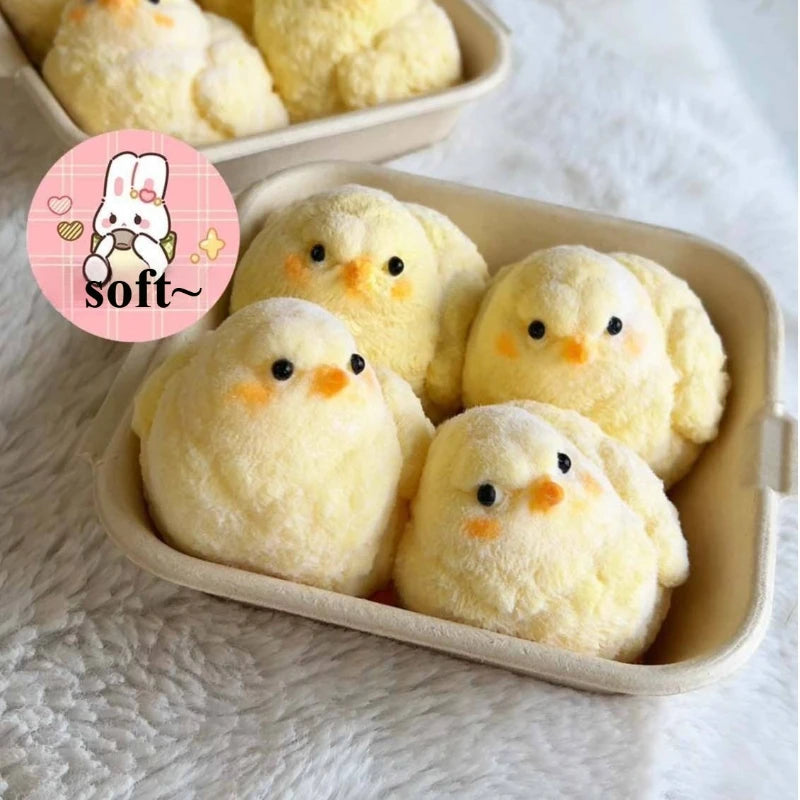 Cute Squishy Yellow Chick Fidget Toy Lovely Hen Soft Squeeze Toys Cute Fast Rebound Decompression Toy Birthday Anti-stress Gift