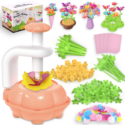 DIY Rose and Butterfly Flowers vase Fabric Flower Bouquet Craft Kit Handmade Girls Toy Birthday Gift Playset decoration