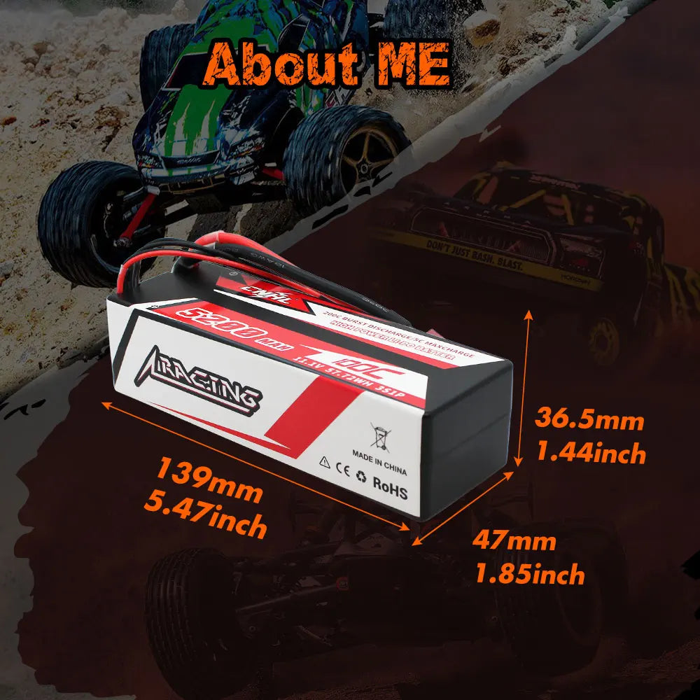 CNHL Lipo Battery 3S 4S 5200mAh 11.1V 14.8V 100C Hard Case With T Plug For RC Car Boat Helicopter Truck Truggy Traxxas