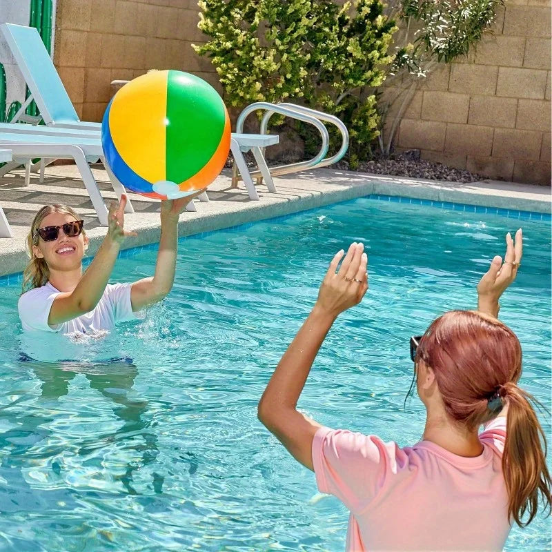 JOYFY 4Pack 20" Beach Balls Large Rainbow Beach Ball Inflatable Pool Toys for Adults Kids Party Supplies Decorations Birthday