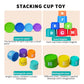 Baby Montessori Cup Stacking Toys Beach Pool Bathtub Educational Toys for Toddler Infant 0-12 Month Xmas Gift
