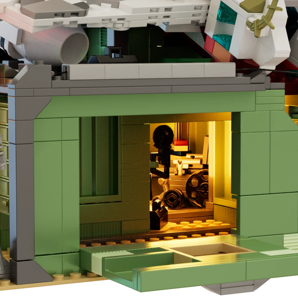 2076PCS Wrecked Plane Pharmacy Building Blocks Set MOC City Street View Bricks Model Desktop Ornament DIY Assembly Toys For Birthday Christmas Gifts