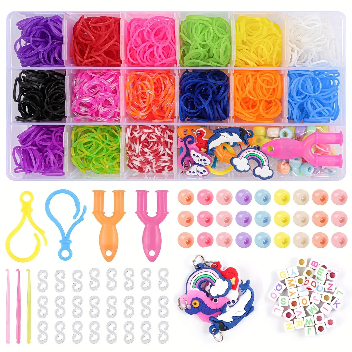 12 Grid/24 Grid/40 Rubber Bands Bracelet Kit Rubber Band Filling Loom Kit Weaving DIY Craft Gift Loom Kit Toys for Girls