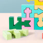 Wooden Puzzles Geometric Shape Matching Toy 16 Pcs Jigsaw Puzzle for Kids Boys Girls Learning Home School Kindergarten Education