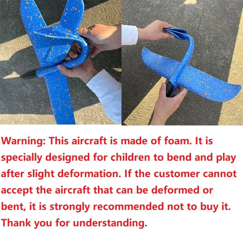 50CM Big Foam Plane Glider Hand Throw Airplane Light Inertial EPP Bubble Planes Outdoor Launch Toys for Gift