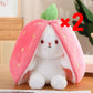 Cute Strawberry Carrot Rabbit Plush Toy – Soft Cuddly Bunny Doll