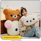 Cute Rilakkuma Big Head Plush Pillow Large Size Soft Stuffed Toy Cushion Bedroom Sofa Decor Unisex Birthday Gift For Adult