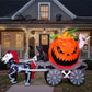 8 Ft Long Pumpkin Carriage Halloween Inflatables Outdoor Decorations Blow Up Pumpkin Carriage with Build-in LEDs Blow Up for Yard, Halloween Inflatables Party Decoration Outside Garden Lawn