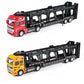 Diecast Alloy Engineering Vehicle Transporter Model Set with 6 Small Trucks - Educational Toy Set for Boys