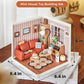 Rolife DIY Miniature House Kit Cozy Living Lounge Super Creator Dollhouse 3D Puzzle Model Building Kit with LED for Home Decor
