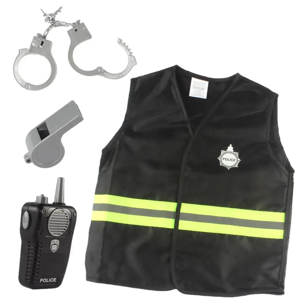 Funny Construction Worker Costume Kit Kids Boys Children Role Play Toy Set Career Costumes Heavy Worker Cosplay