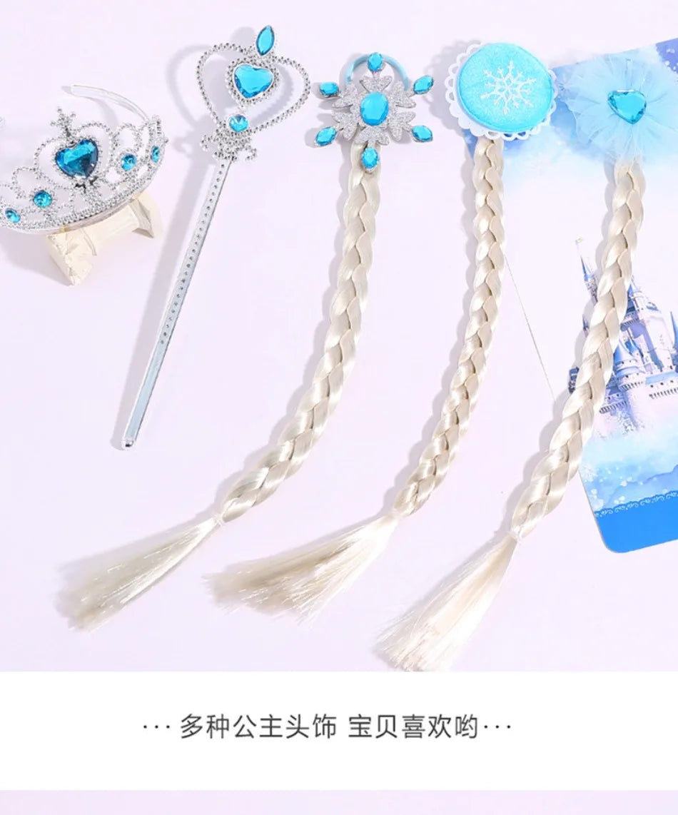 6pcs Rhinestone Tiara Crown and Magic Wand With Glitter Crystal Head Hoop Jewelry Hair Accessories For Girls Teens Birthday Gift