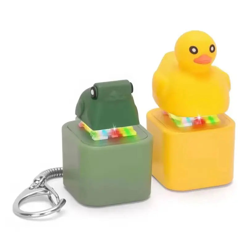 Rechargeable Squeeze Stress Relief Toy Cute Frog Keychain Pendant With Sound Portable Decompression Artifact Gift For Boys