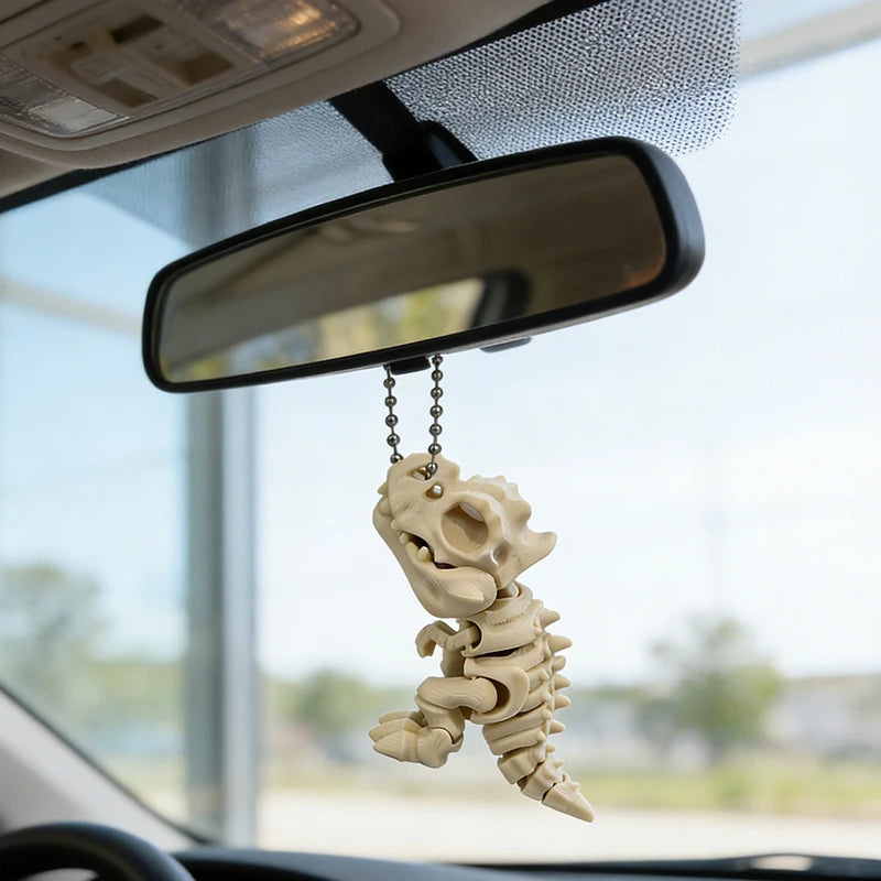 3D Printed Rotatable Joints Tyrannosaurus Rex Skeleton Action Model Decor & Fidget Toy Dinosaur Keychain Gift for Kids’ Birthday