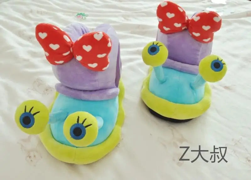 Plush SpongeBob SquarePants Cotton Shoes Snail Bags Heels Cute Home Slippers SpongeBob SquarePants Snail Boots Plush Gift