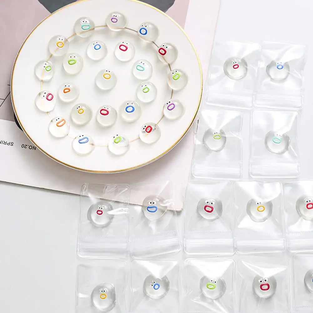 1-20pcs Mini Cute Transparent Fidget Small Silicone Emotion Fidget Poppers Sensory Fidget Toys Soft Funny Stress Relieving Toys
