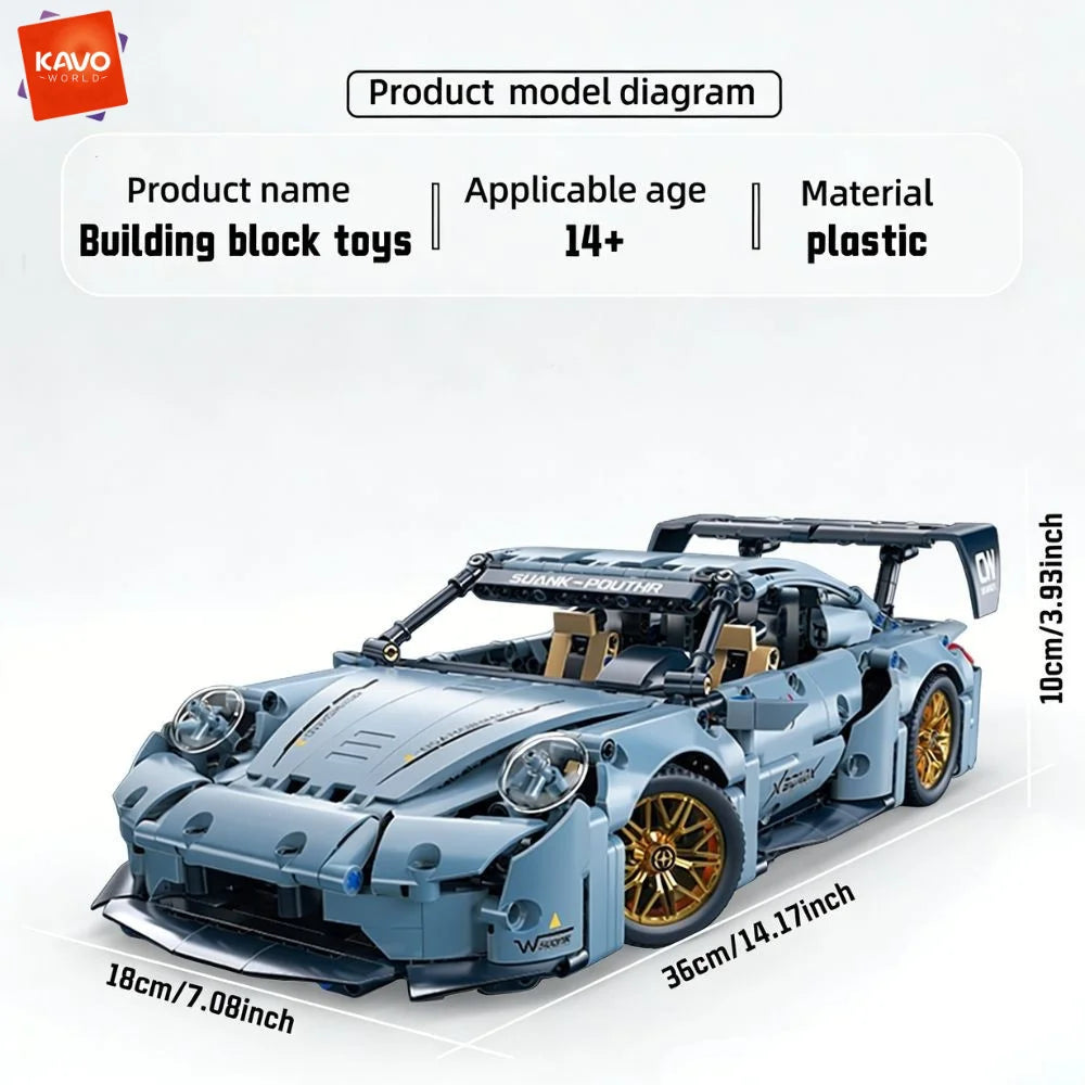 KAVOWORLD 1:14 Scale Supercar Building Blocks Set MOC Sports Vehicle Car Model Kit Racing Car Toys for Teens Boys Birthday Gifts
