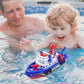 Kids Electric Marine Rescue Boat Toy Fire Fighting Bath Toy with Light Music and Water Spray, Floating Ship for Pool & Tub