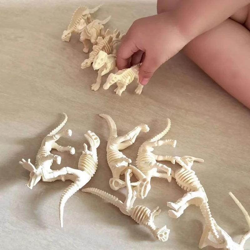 12pcs/set Jurassic Dinosaurs Skeleton Model Archaeology Tyrannosaurus Pterosaur Home Decoration Toys For Christmas Gifts