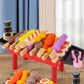 Baby Dress Up Kitchen Toys BBQ Set Kids Simulated BBQ Cookware Cooking Simulated Food Cosplay Educational Gift Toys