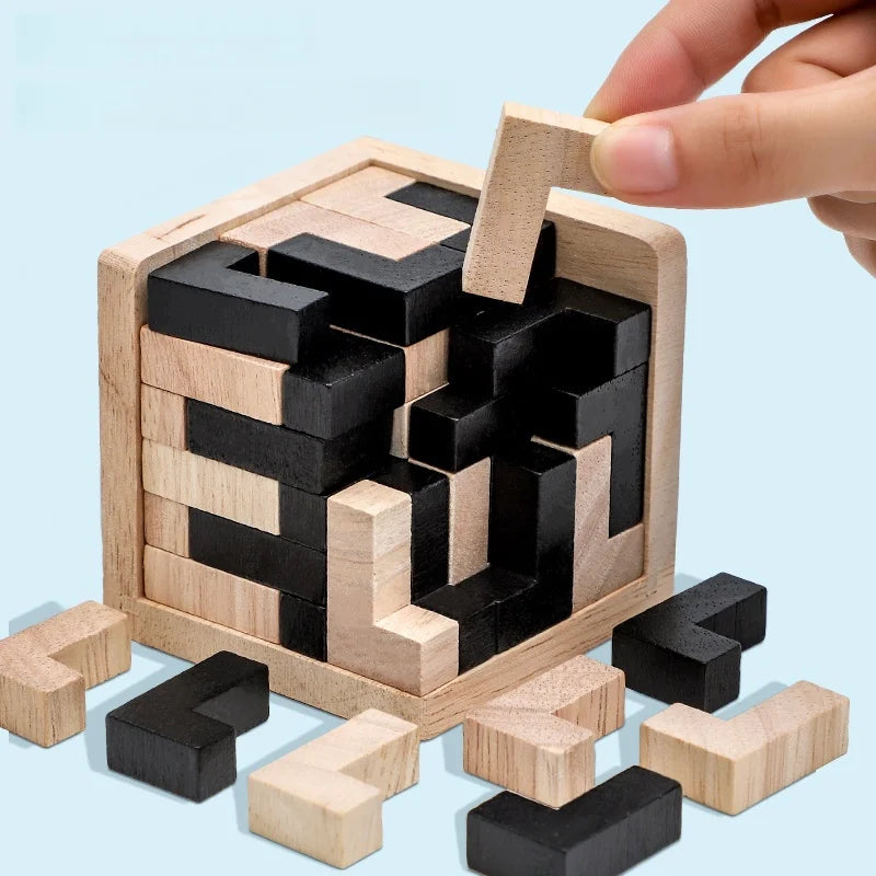 Impossible Wooden Puzzle IQ Puzzles for Adults Impossible JigSaw Puzzles Brain-teaser Ten Level Difficulty Tangram Board Games