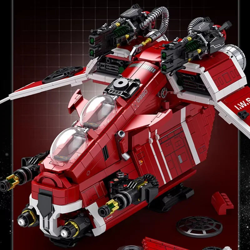 1107PCS Galaxy Space Gunship Starship-Fighters Spaceships Aifcraft Dropship Model Building Blocks Bricks Toy Gifts
