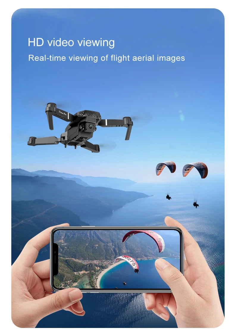 Brushless Motor Foldable Drone Optical Flow Drone 360° Rolling Trajectory Flight Headless Mode Speed Adjustment APP Control Drone