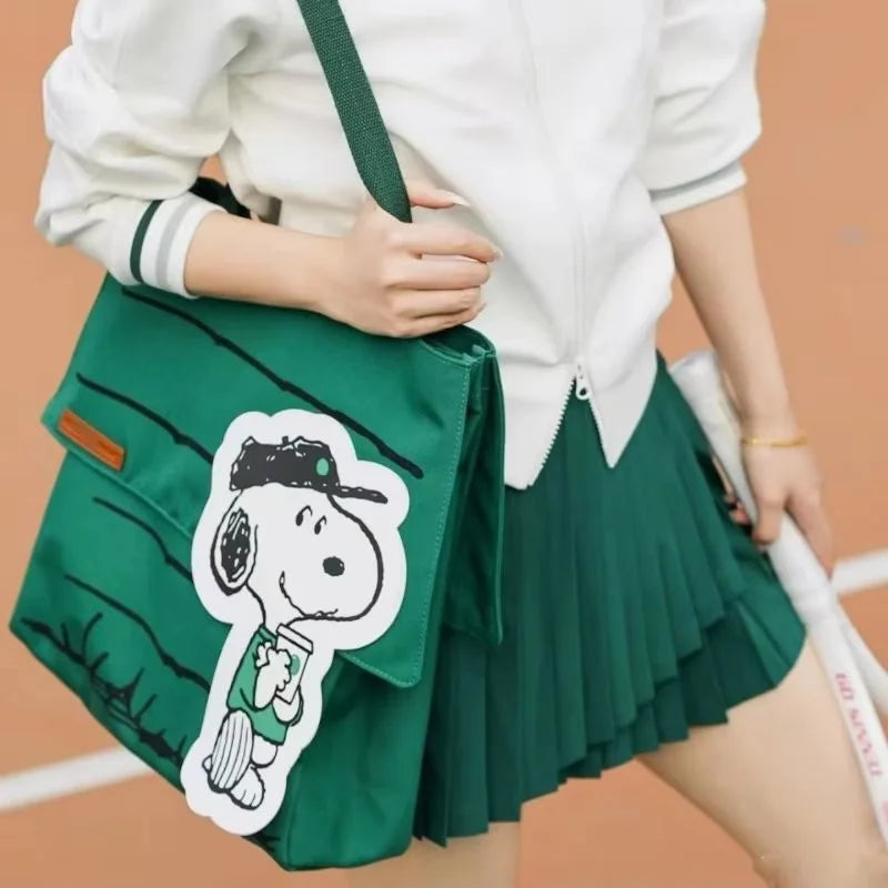 Snoopy 2026 New Canvas Tote Shoulder Bag Printed Large Capacity Casual Lazy Style Small Fresh Girls Travel Daily New Year Gift