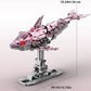 Mechanical Shark Building Set, Sea Life Crocodile Parrot Mantis Frog Manta Ray Building Blocks Light, Animal Toys Gift for Kid