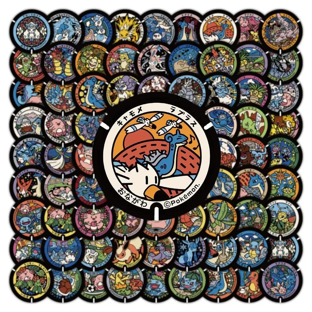 108pcs Kawaii Pikachu Pokemon Stickers Cute Eevee Cartoon Anime Decals Laptop Scrapbook Phone Classic Sticker Kids Toy
