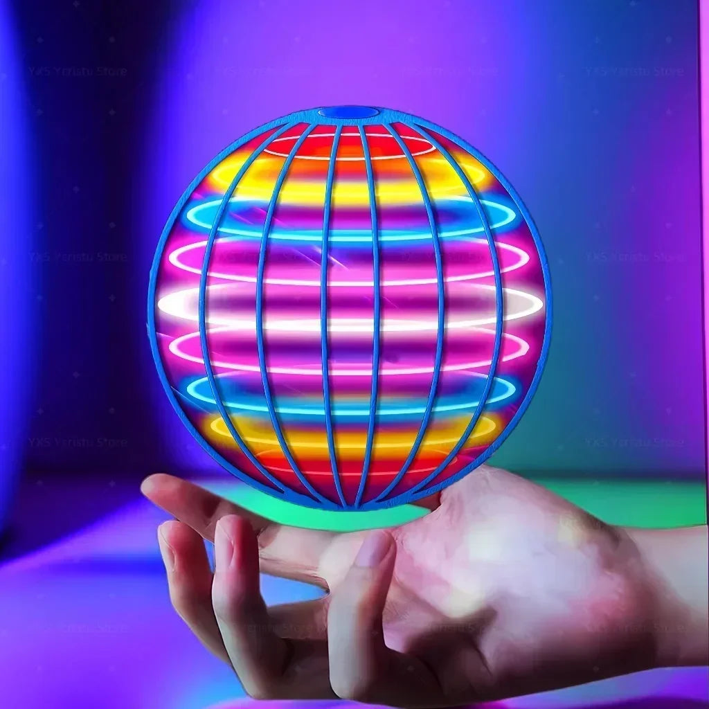 2FFlying Ball, Automatic Spinning Ball LED Dazzling Lights, Floating Magic, Fan UFO Flying Machine, Toy Gift, Game, Sports Ball