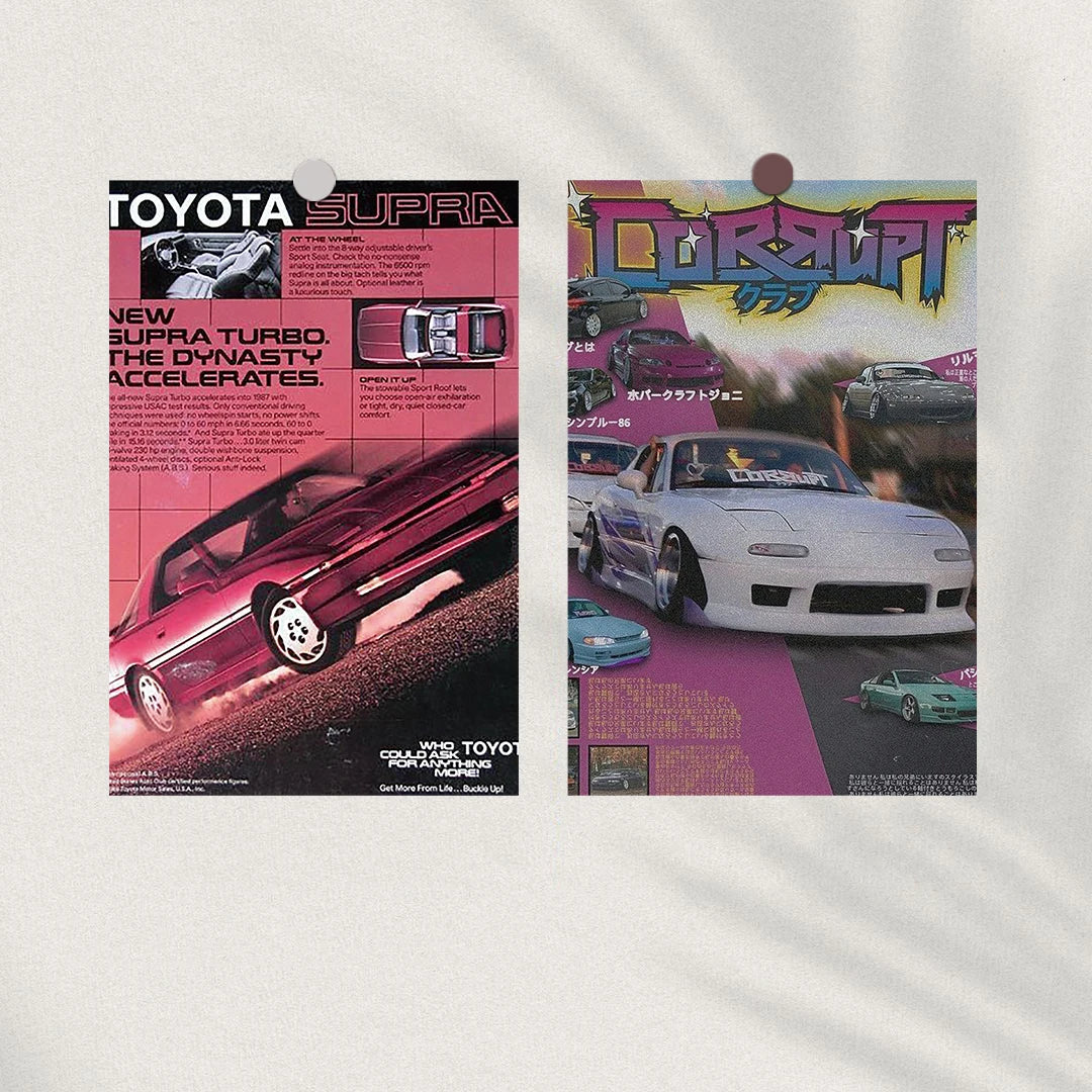 10PCS 10×15CM JDM Car Japanese Racing Car Posters Wall Collage Print Kit Wall Decor Home Room Kids Toy Card