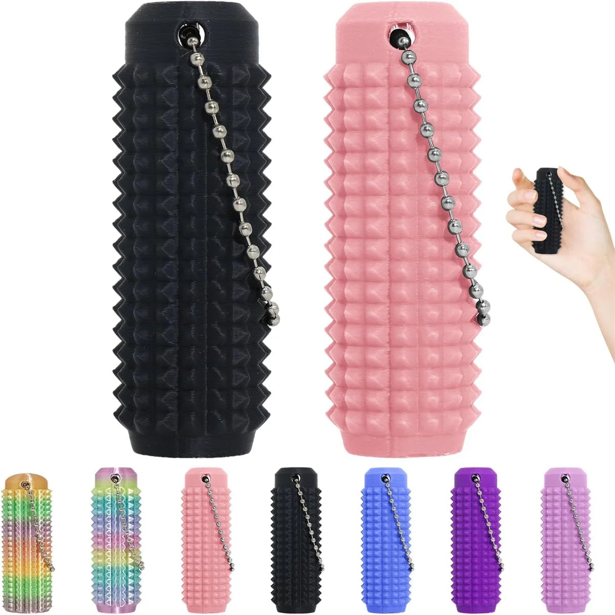 Pain Stim Fidget Toys Reduce Stress Roller for Adults Spiky Fidget Keychain for Anxiety Sensory Toys Novelty Gifts for Friends