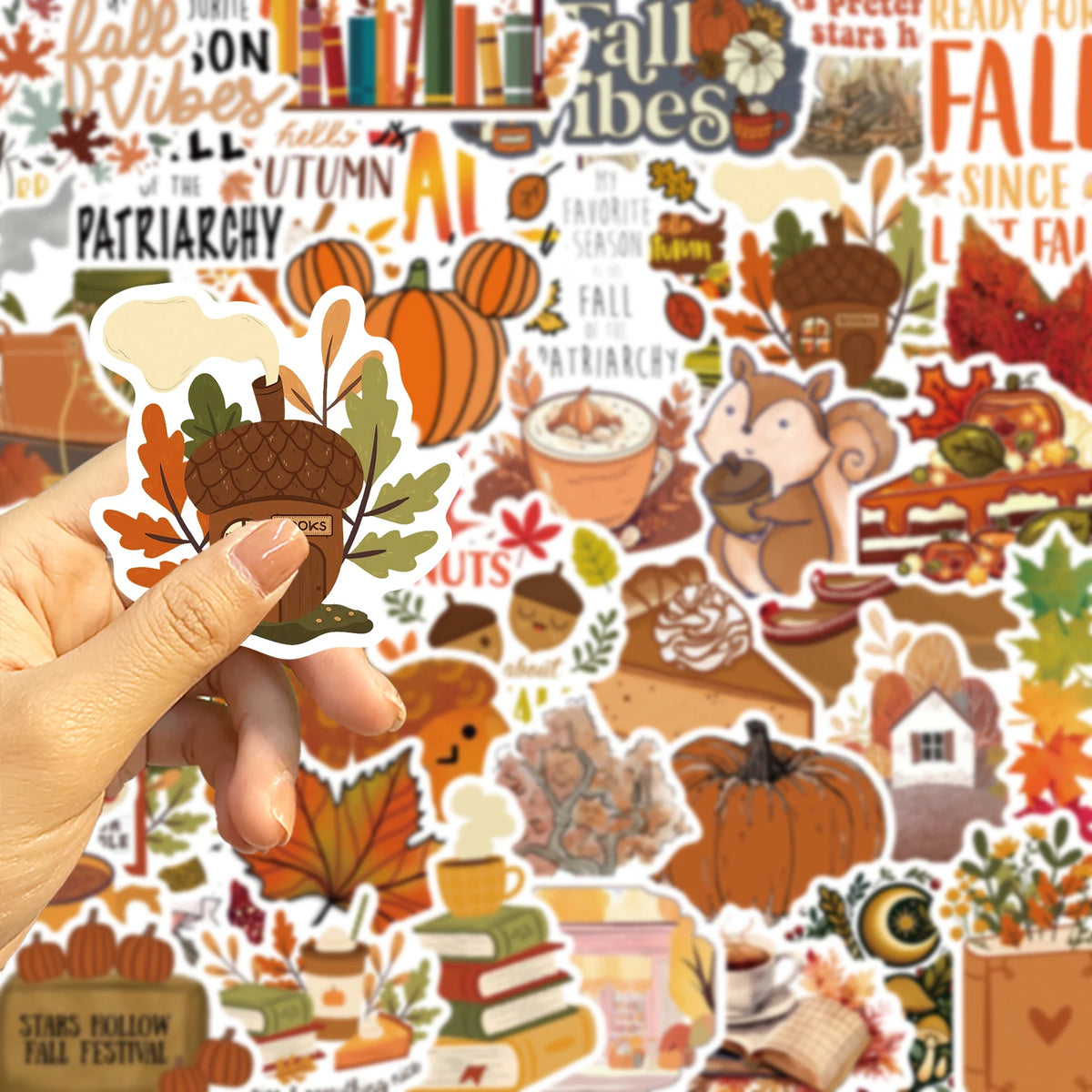 50pcs Autumn Fall Maple Leaves Sticker Travel Suitcase Phone Laptop Luggage Classic Stickers Home Decor Diy