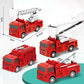 4 Pcs Small Rebound Truck for Children Pull Back Ladder Fire Fighting Toy Car Model Educational Cars