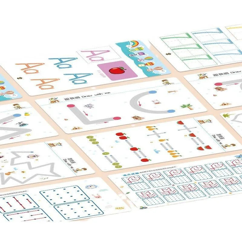 Toddler Pen Control Training Workbook Baby Magical Tracing Practice Copybook Reusable Writing Drawing Educational Picture Books
