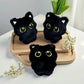 New Kawaii Big Eyes Cat Plush Doll With Scarf Black Cat Keychain Bag Pendant Cartoon Kitten Ornament Holiday Gift For Dear