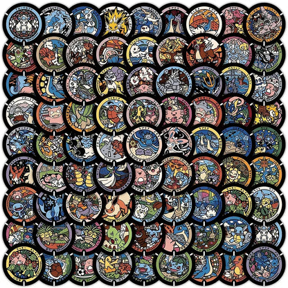 50/108Pcs Kawaii Pokemon Stickers Cute Pikachu Eevee Cartoon Decals for Laptop Phone Scrapbook Waterproof Kids Toy