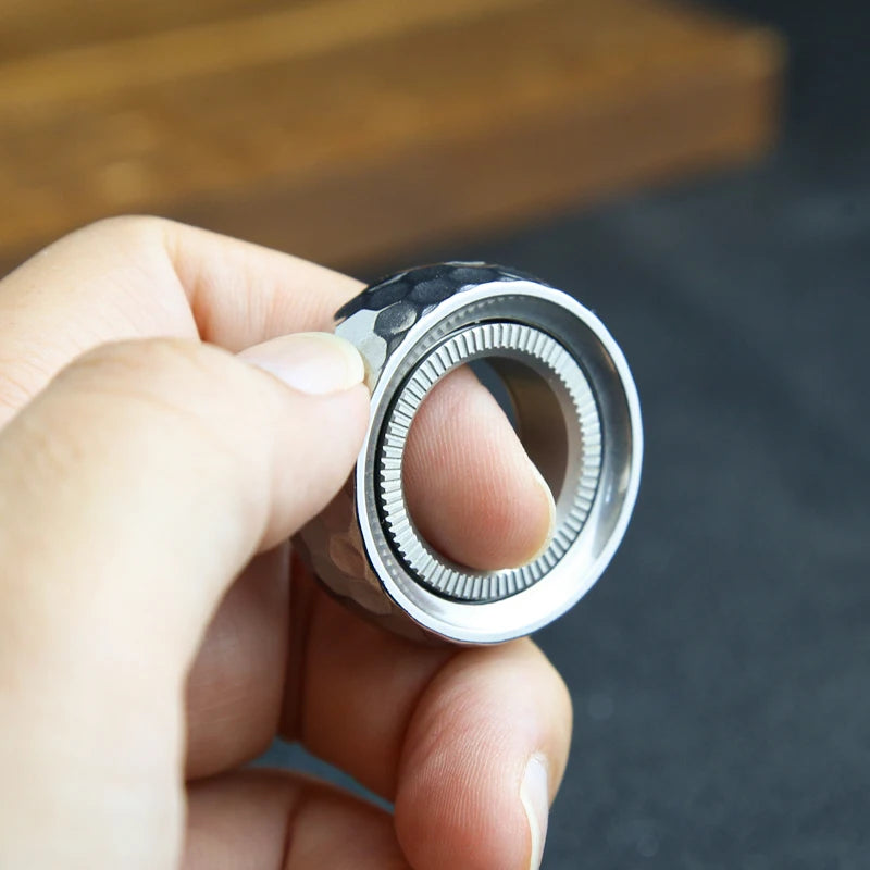 Mechanical Fidget Ratchet Ring EDC Fidget Toys Stainless Steel Fidget Ring Stress Reliever ADHD Anxiety Stress Toys Adult Gift