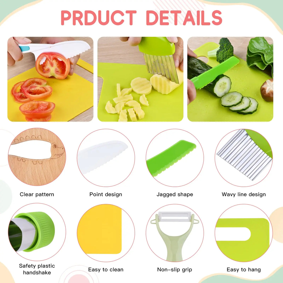 13Pcs Montessori Kitchen Tools Set Cookware Baking Toy Kids Safe Knifes With Cutting Board for Toddlers Real Cooking Accessories