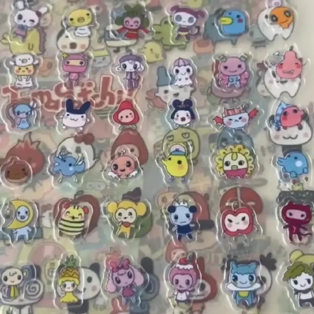 8pcs Japanese anime Tamagotchi Style pixel graph Cut film sticker desktop phone shell decoration Hand account diy accessory toy
