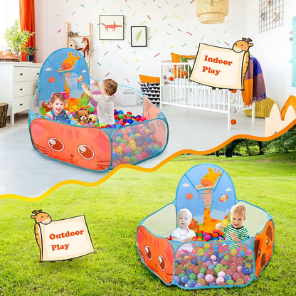 Children Ball Pool Tent Portable Foldable Ball Pit Play Tent with Basket  Outdoor Indoor Sports Educational Toy Holiday Gifts